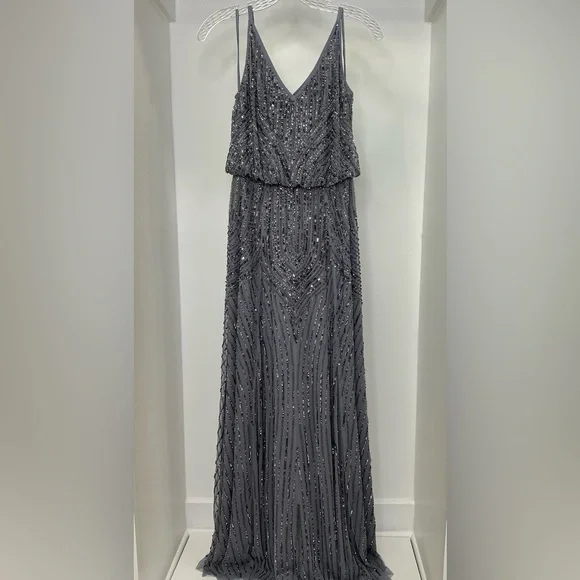 Elegant Gray Evening Gown - Picture 2 of 5